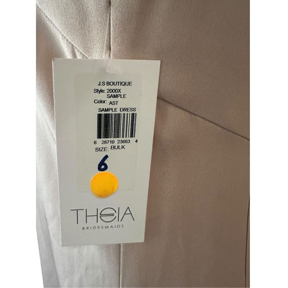 Theia Embellished Blush Gown Cap Sleeve Formal Dress - Picture 12 of 16